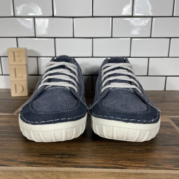 Clarks Kornel Row Mens Size 11 Shoes Blue Canvas Suede Lace Up Casual Sneaker - Picture 2 of 13